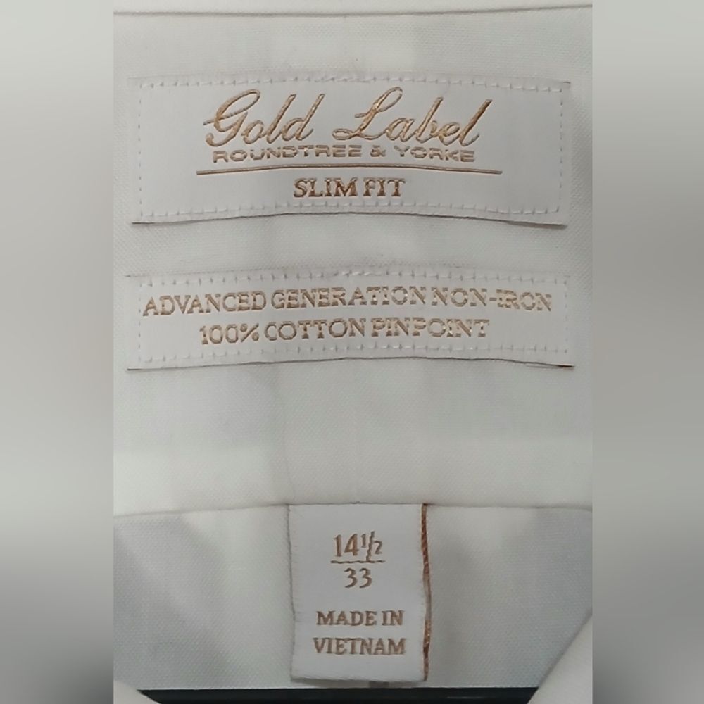 Roundtree & Yorke Cream Dress Shirt - Picture 3 of 5